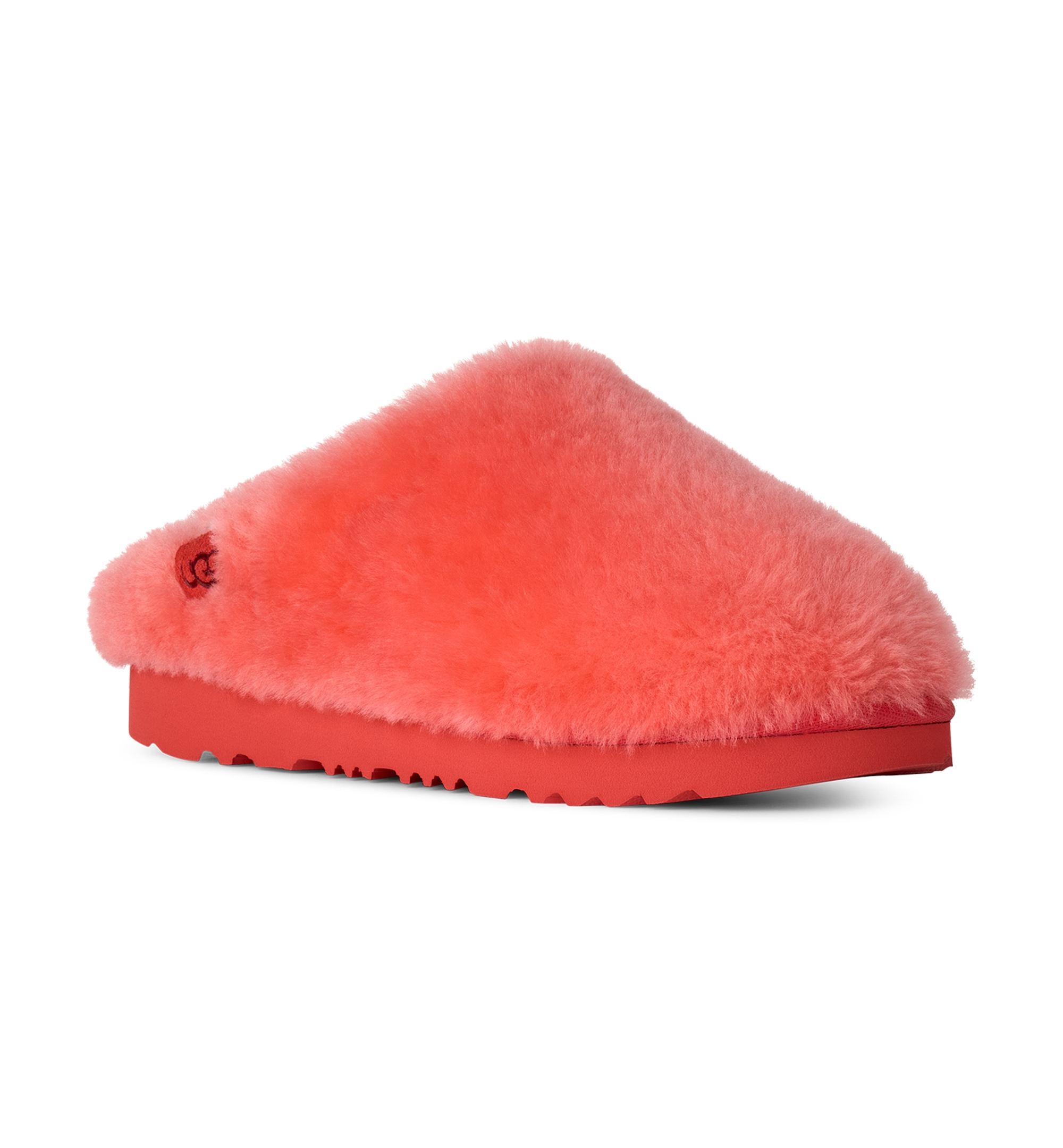 UGG® Kids Classic Fluffed Slip-On Slippers - Orange Gerbera