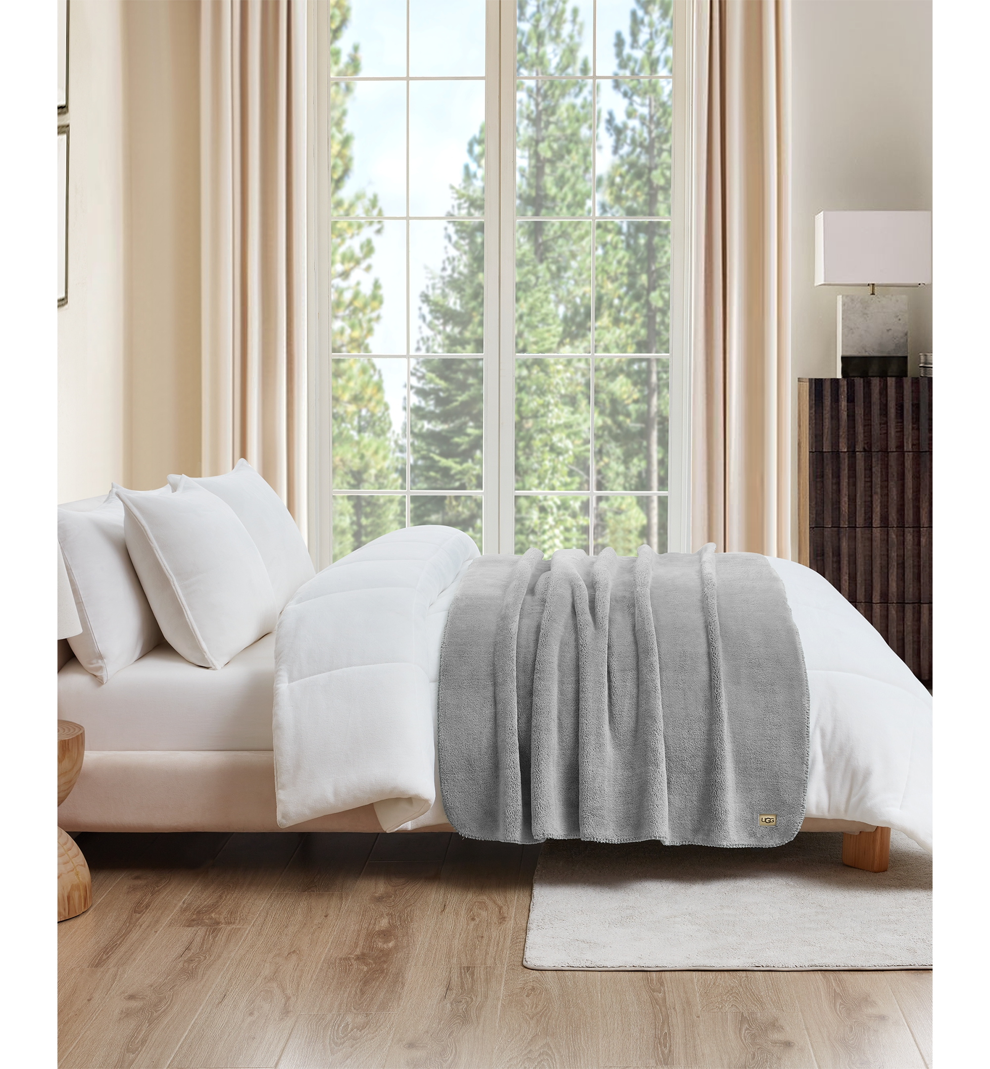 UGG® Saige Plush Throw, 50" x 70" - Seal