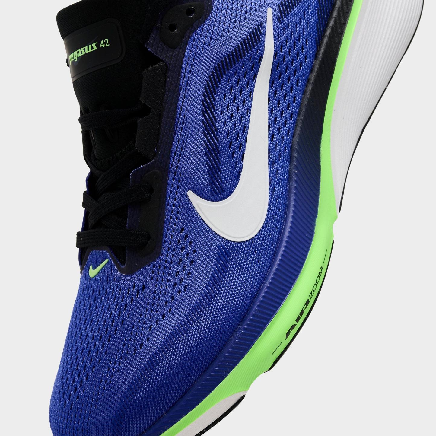 Big Kids' Nithtke Pegasus 42 Running Shoes - Sapphire/Lapis/Lime Blast/Black - Detail shot
