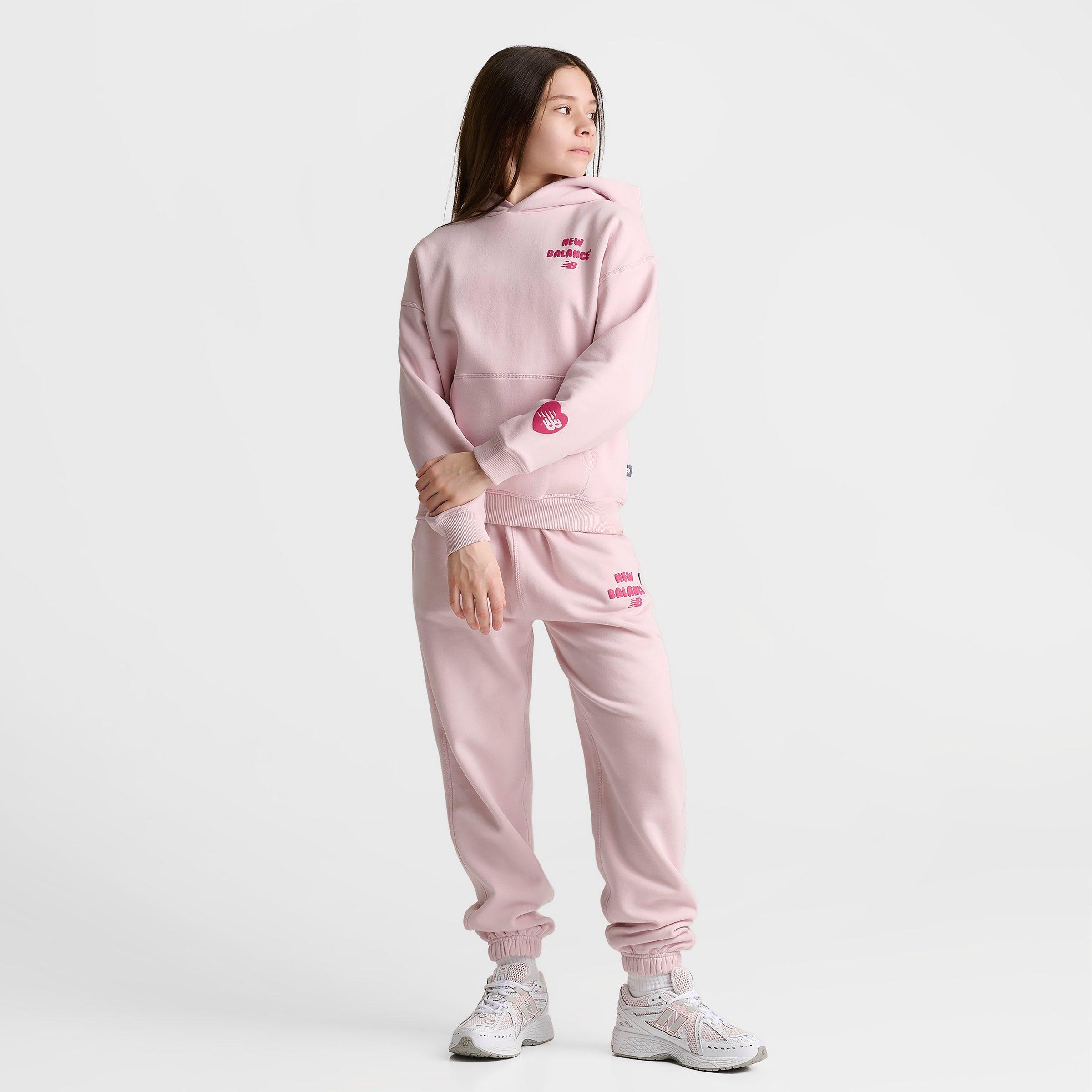 Girls' Big Kids' New Balance Heart Bubble Pullover Hoodie - Rose Sugar - view 2