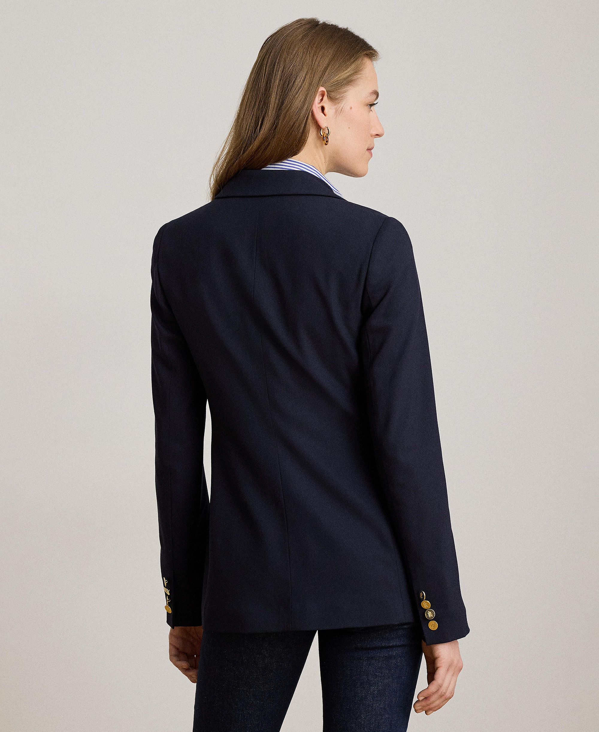 Lauren Ralph Lauren Women's Double-Breasted Wool Crepe Blazer - Lauren Navy