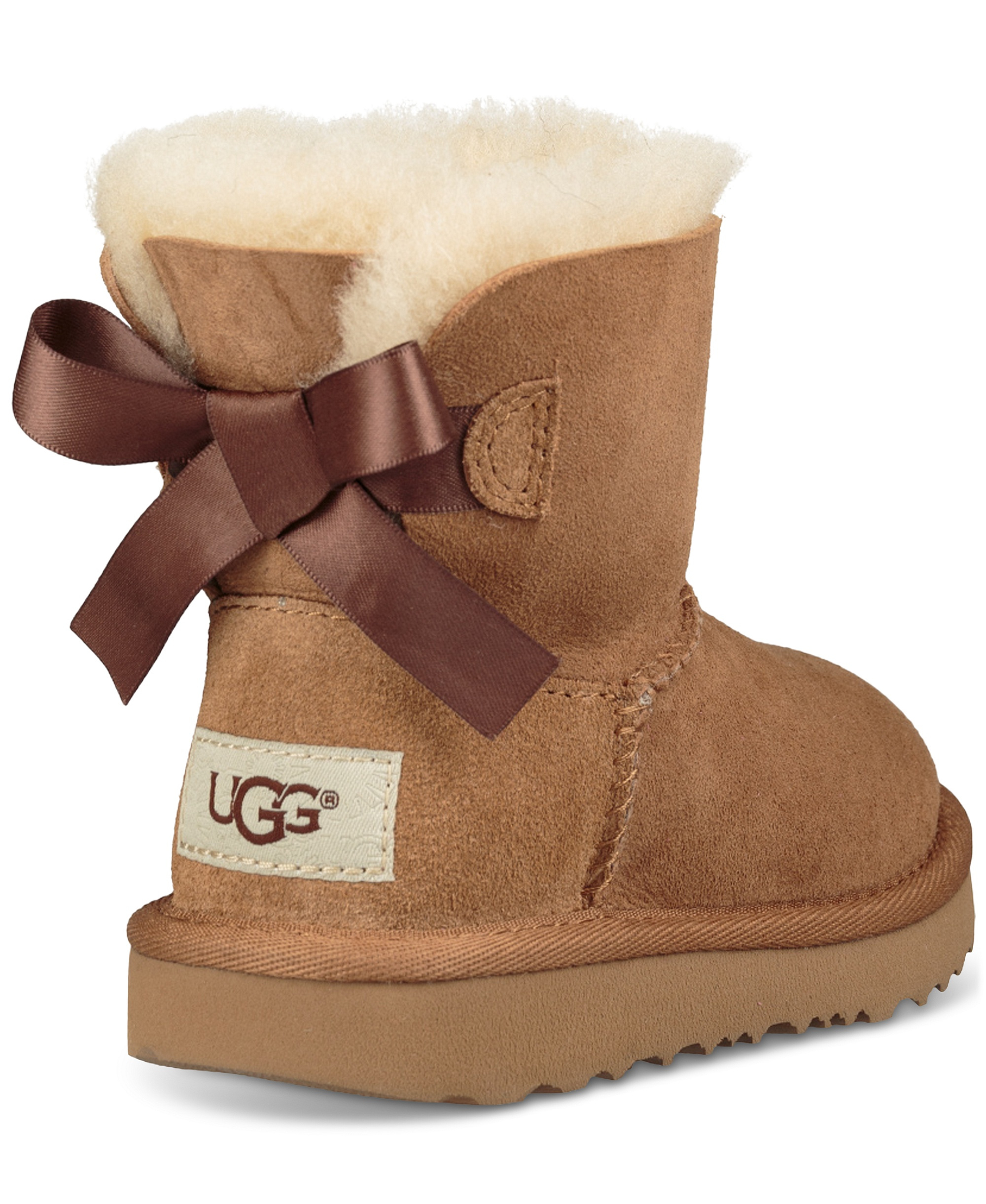 UGG® Toddler Mini Bailey Bow II Booties - Chestnut