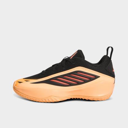 Little Kids' adidas Believe That 1 Basketball Shoes - Acid Orange/Core Black/Acid Red - Left shoe facing left. Outside of the shoe.