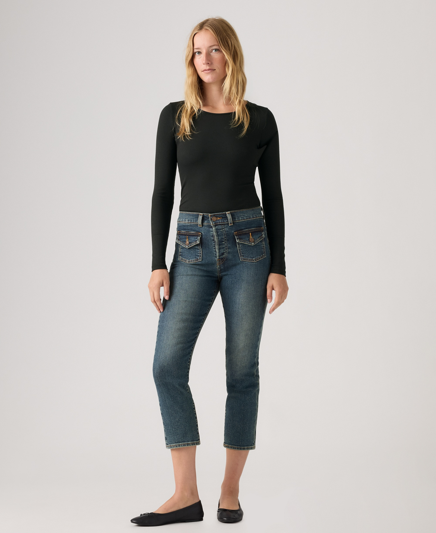 Levi's Women's Wedgie Flap Pocket High-Rise Cropped Jeans - Dart Game