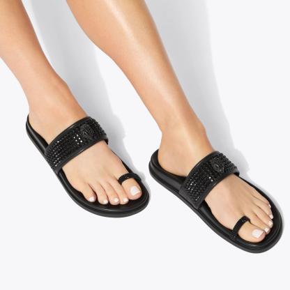 Kurt Geiger London Mesh Toe Thong Sandal - Black - view 2