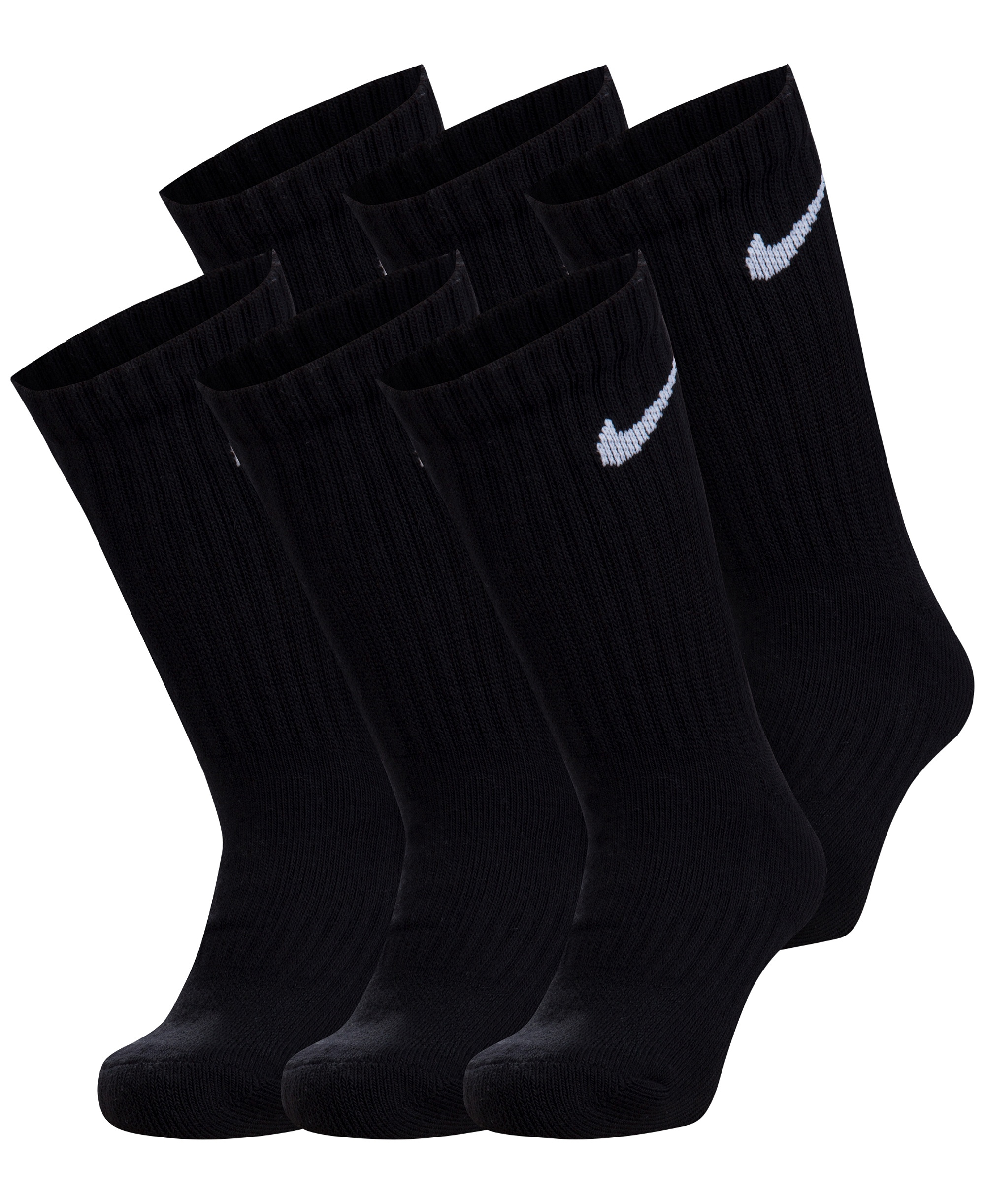 Nike Kids' 5-7 Performance Crew Socks, 6-Pack - Black