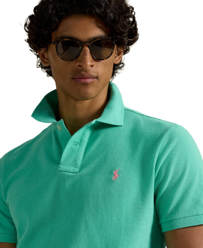 Polo Ralph Lauren Men's Custom Slim-Fit Mesh Polo Shirt - Sunset Green
