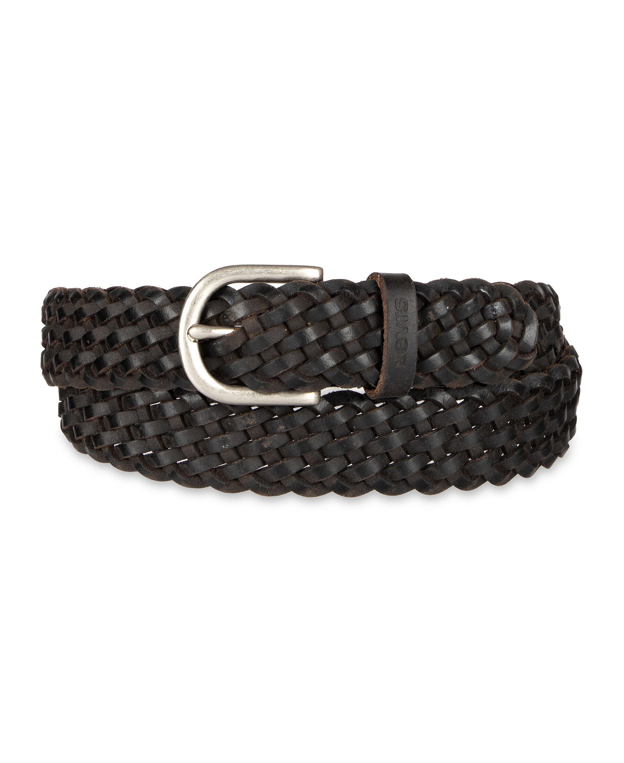 Levi's Women's Fully Adjustable Leather Braided Belt - Black