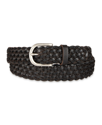 Levi's Women's Fully Adjustable Leather Braided Belt - Black