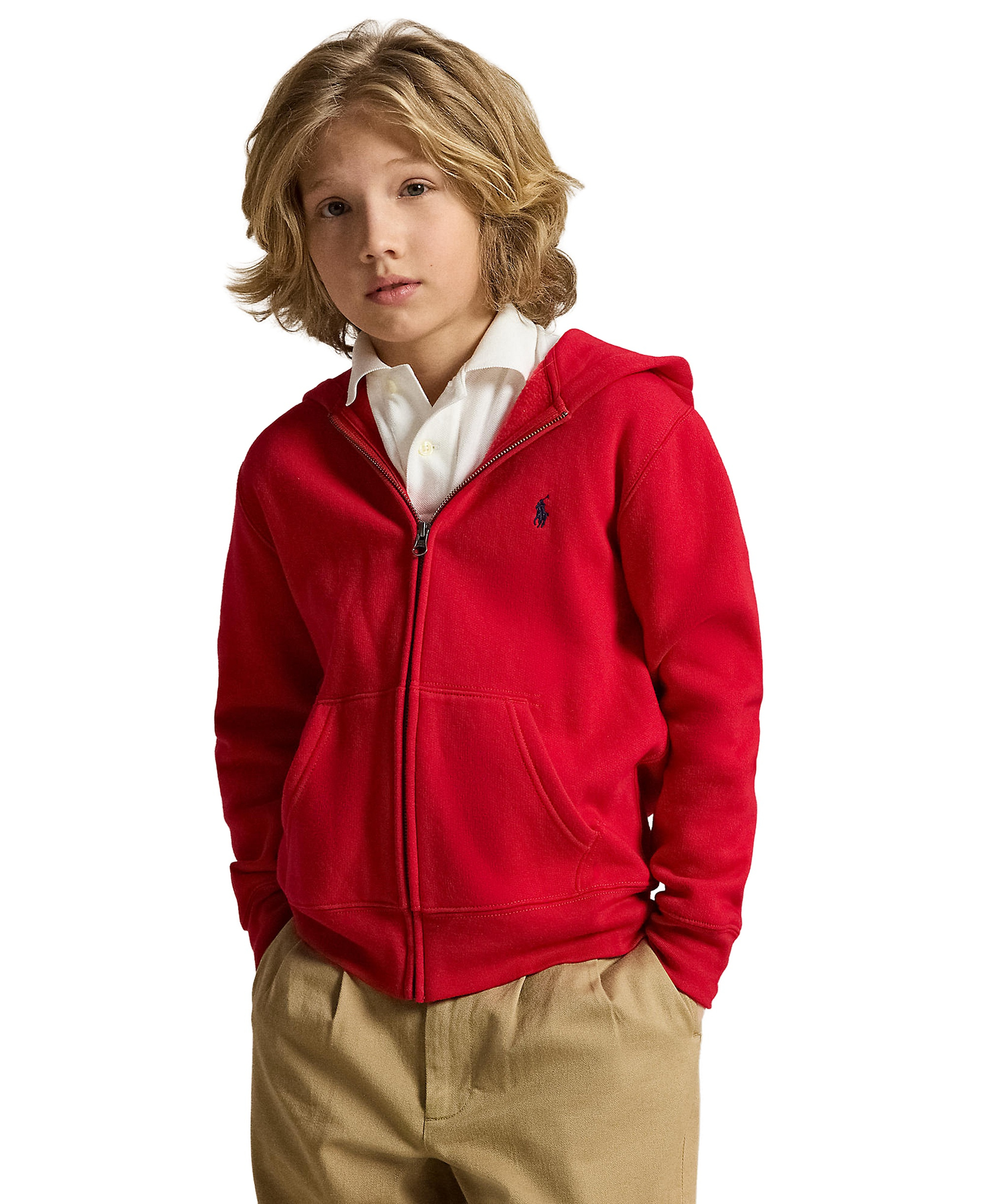 Polo Ralph Lauren 8-20 Boys' Cotton Fleece Zip Up Hoodie - Red