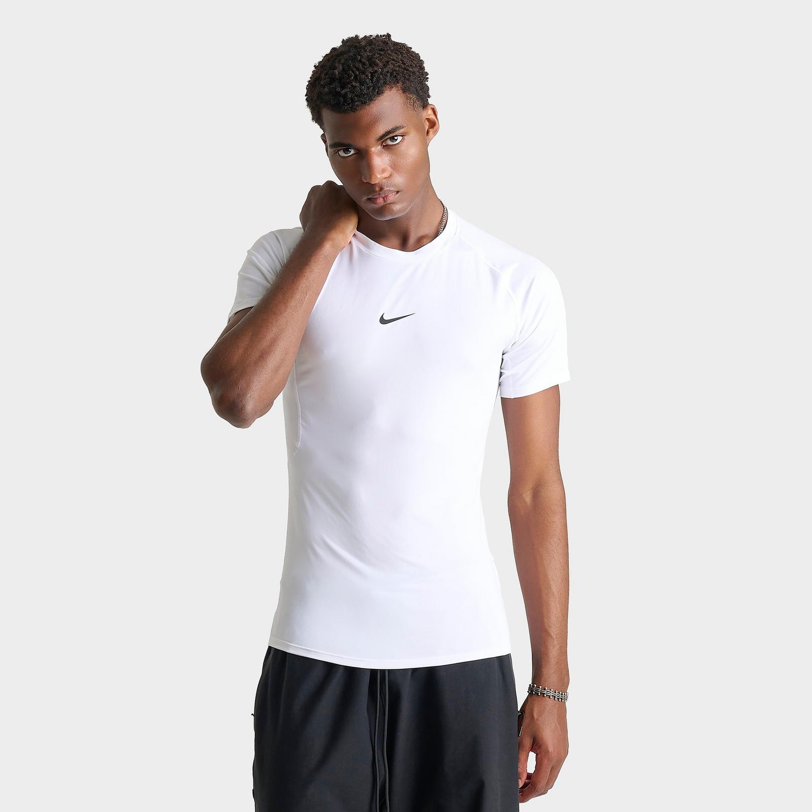 Men's Nike Pro Dri-FIT Tight Short-Sleeve Fitness Top - White/Black