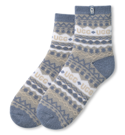 UGG Women's Cressida Cozy Novelty Quarter Socks - Grey Heather Multi