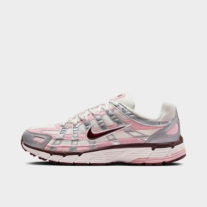 Women's Nike P-6000 Casual Shoes - Summit White/Metallic Silver/Burgundy Crush/Plum Chalk