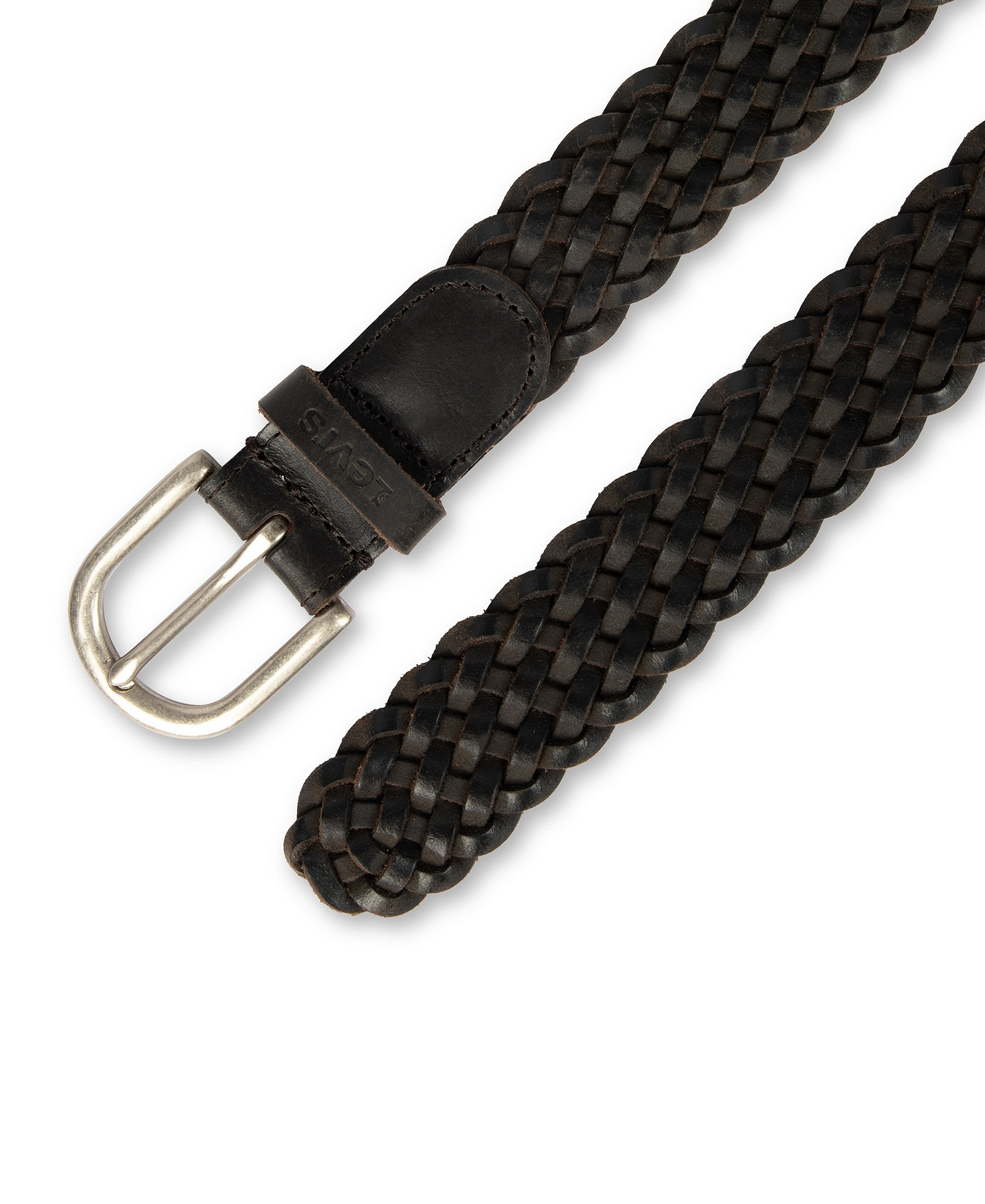 Levi's Women's Fully Adjustable Leather Braided Belt - Black