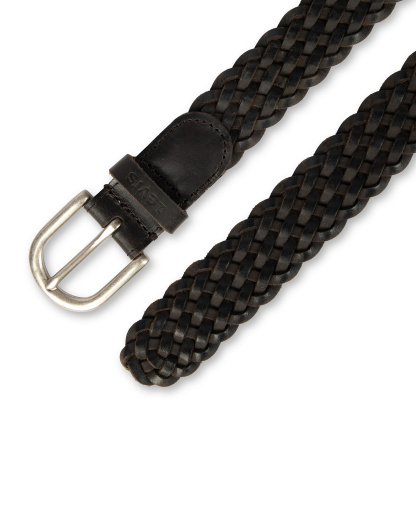 Levi's Women's Fully Adjustable Leather Braided Belt - Black