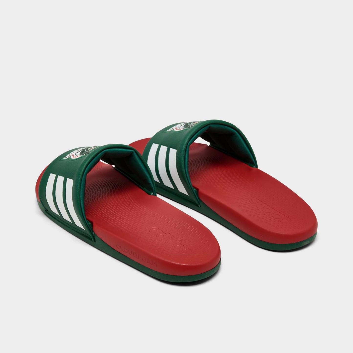 Men's adidas Mexico Adilette Comfort 2.0 Slide Sandals - Team Dark Green/Better Scarlet/Cloud White - view 4