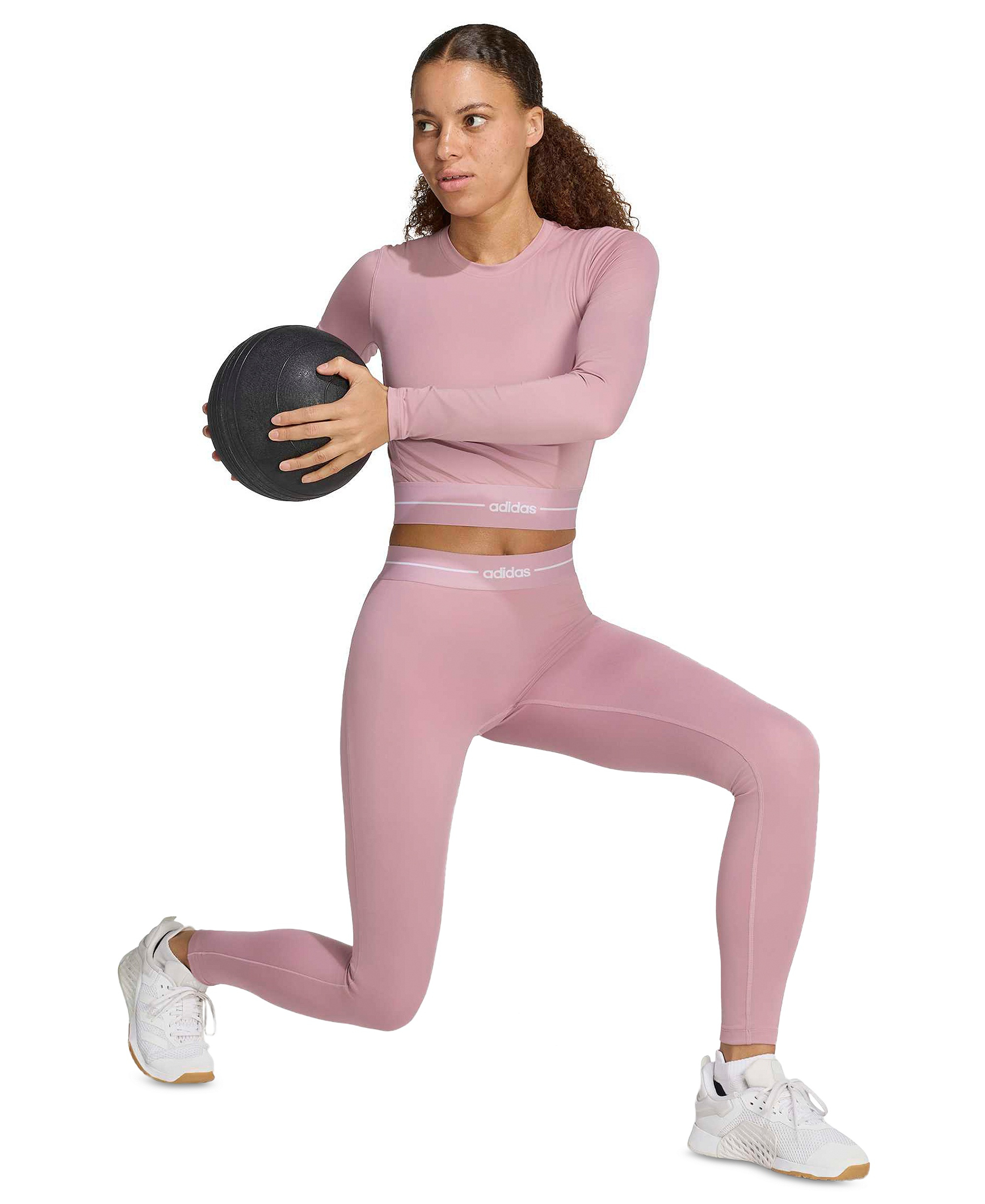 adidas Women's Hyperglam Cropped Training T-Shirt - Magic Mauve