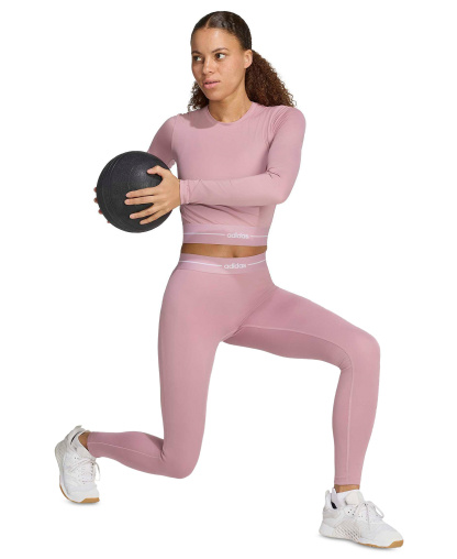 adidas Women's Hyperglam Cropped Training T-Shirt - Magic Mauve