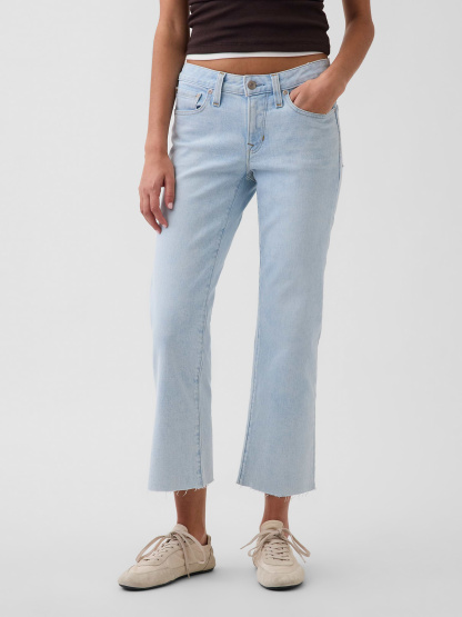 Low Rise Long & Lean Crop Jeans - Light indigo