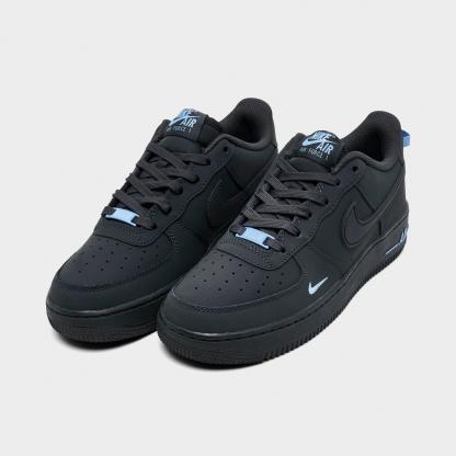 Big Kids' Nithtke Air Force 1 Low Casual Shoes - Black/Football Blue - Both shoes facing left