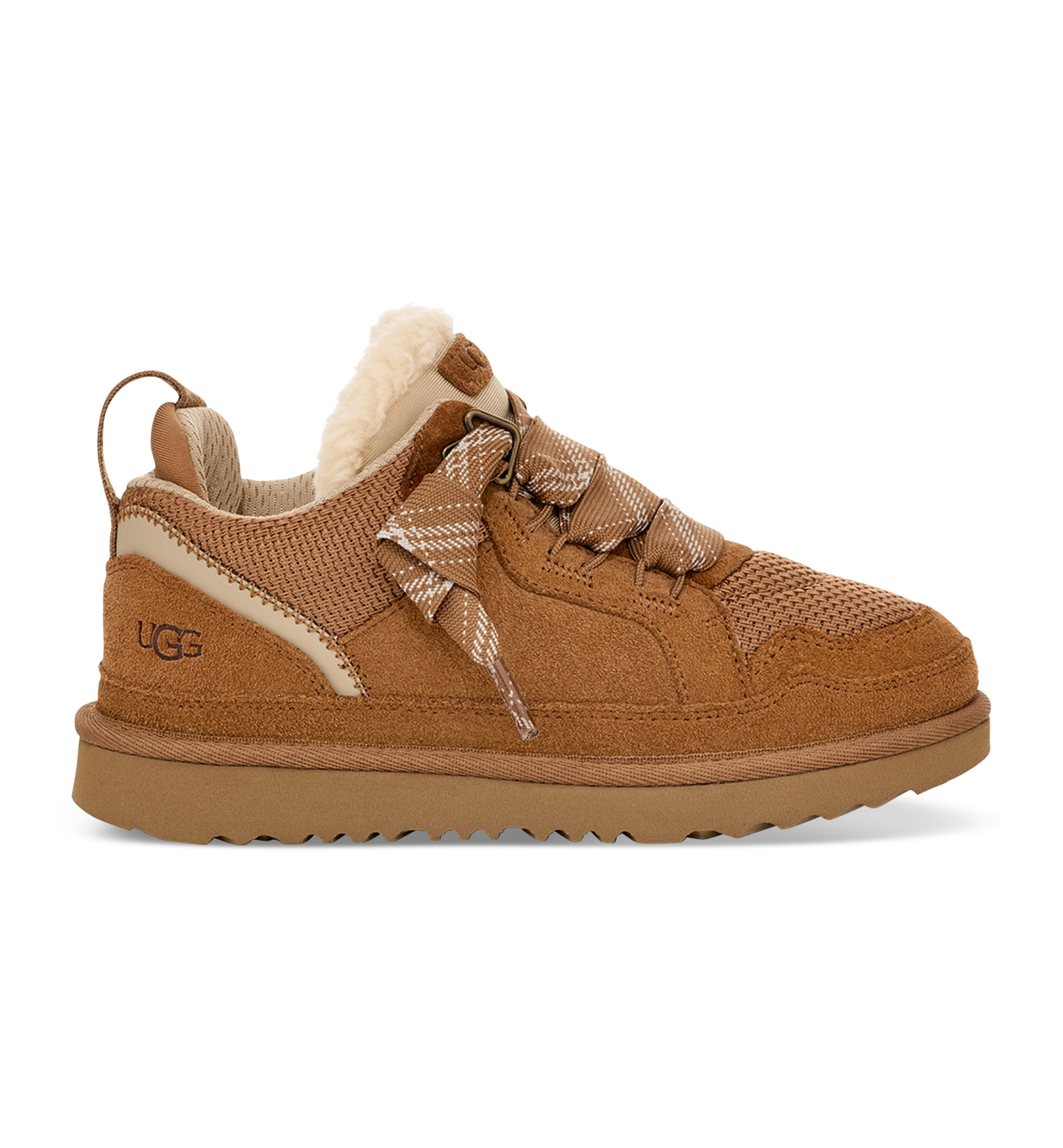UGG® Kids' Lowmel Lace-Up Cozy Sneakers - Chestnut