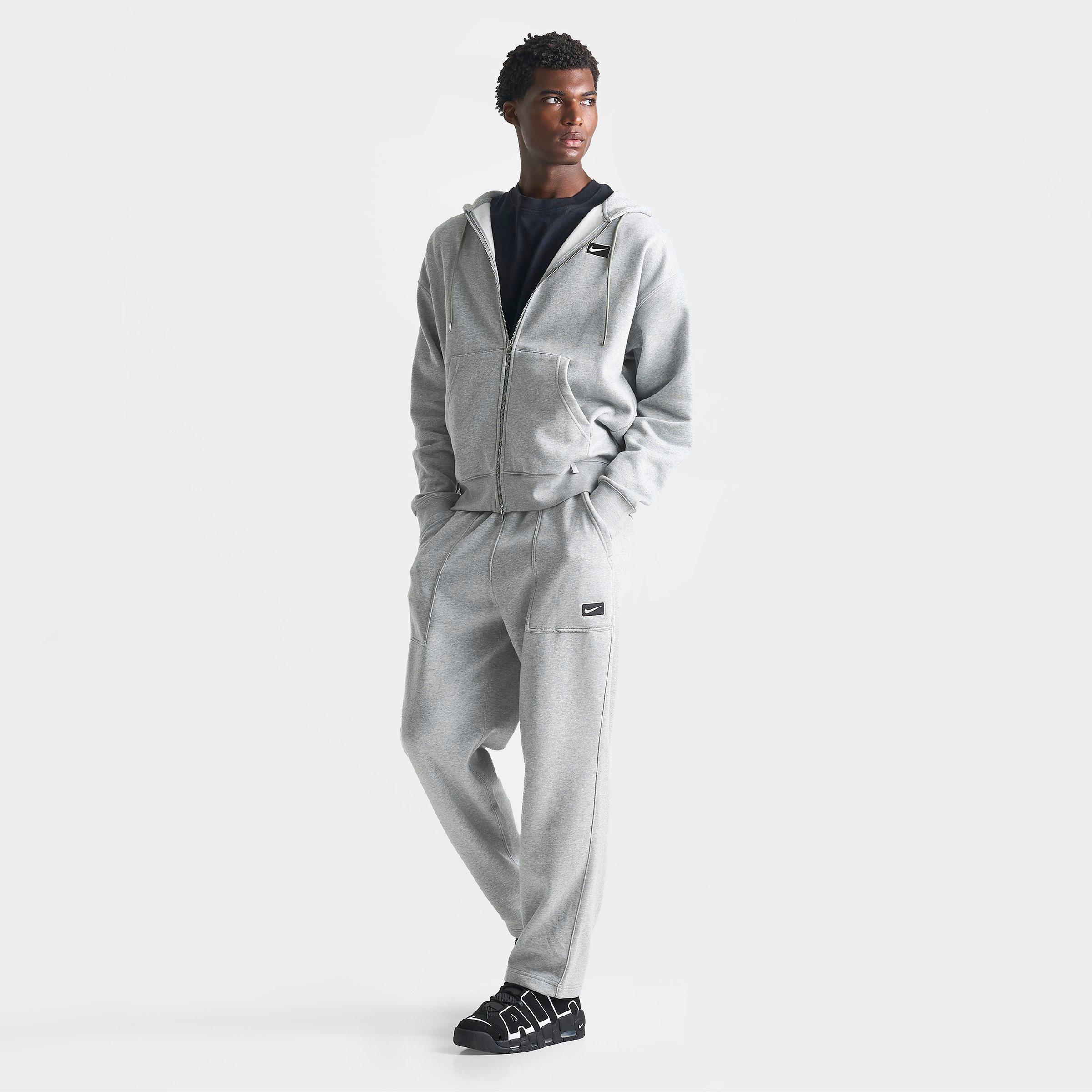 Men's Nithtke Sportswear Swoosh Box Fleece Sweatpants - Dark Grey Heather/Dark Grey Heather