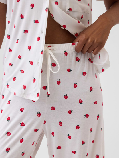 SoftMade Modal PJ Pants - Red strawberry print
