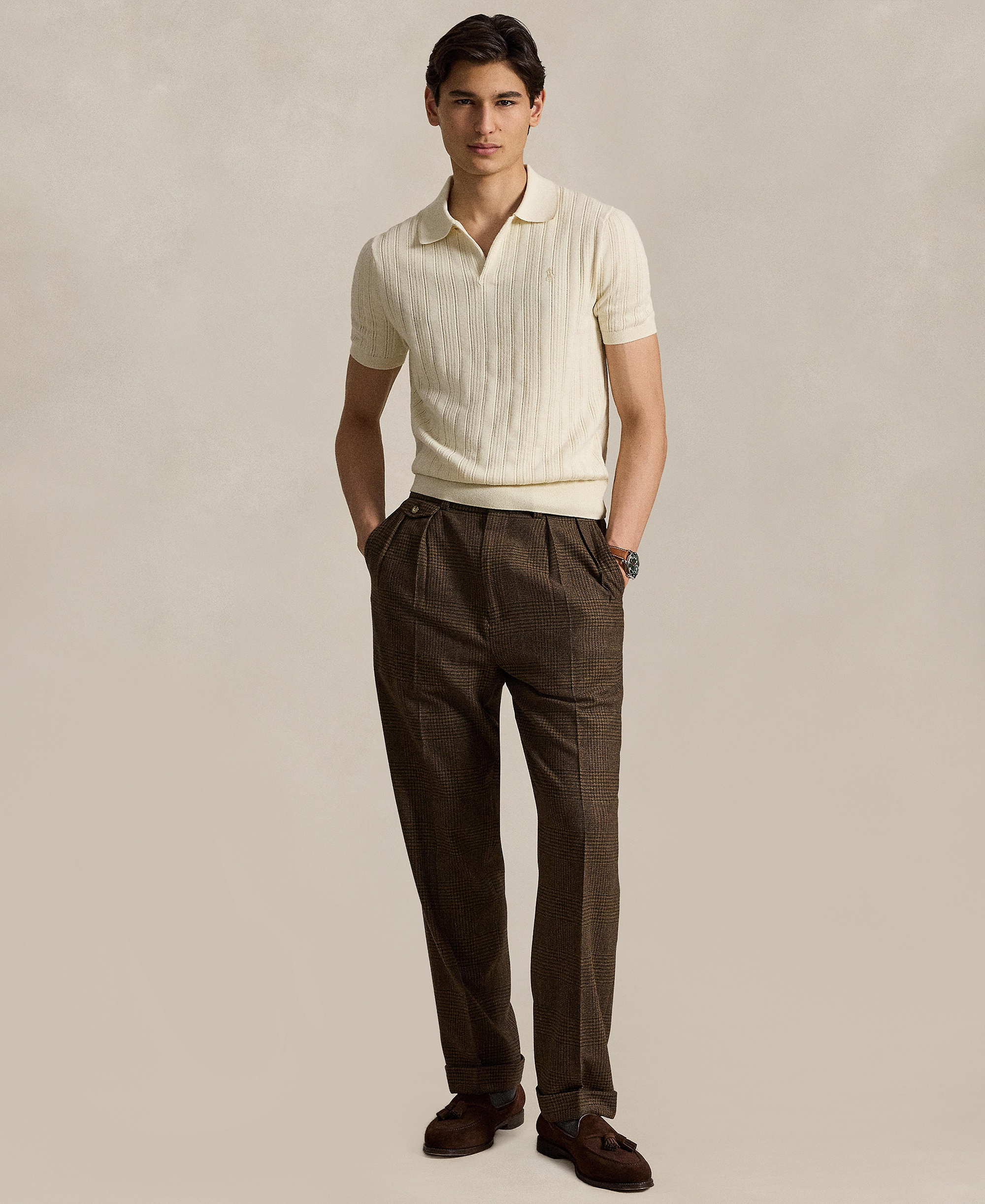 Polo Ralph Lauren Men's Textured Cotton Polo Shirt - Andover Cream