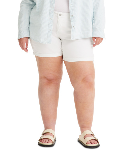 Levi's Women's Mid Rise Mid-Length Stretch Shorts - Chalk White