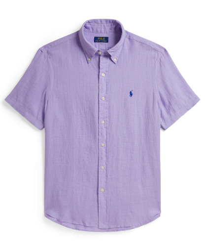 Polo Ralph Lauren Men's Short-Sleeve Linen Button-Up Shirt - Sky Lavender