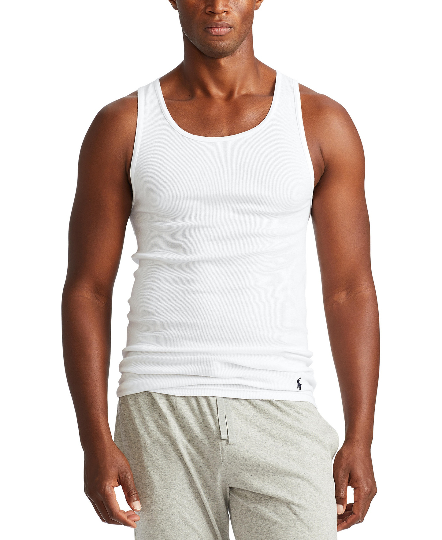 Polo Ralph Lauren Men's 5-Pack Cotton Undershirt Tank Tops - White Pack