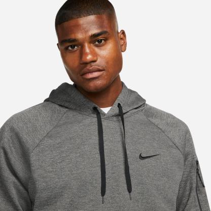 Men's Nithtke Therma-FIT Pullover Training Hoodie - Charcoal Heather/Dark Smoke Grey/Black