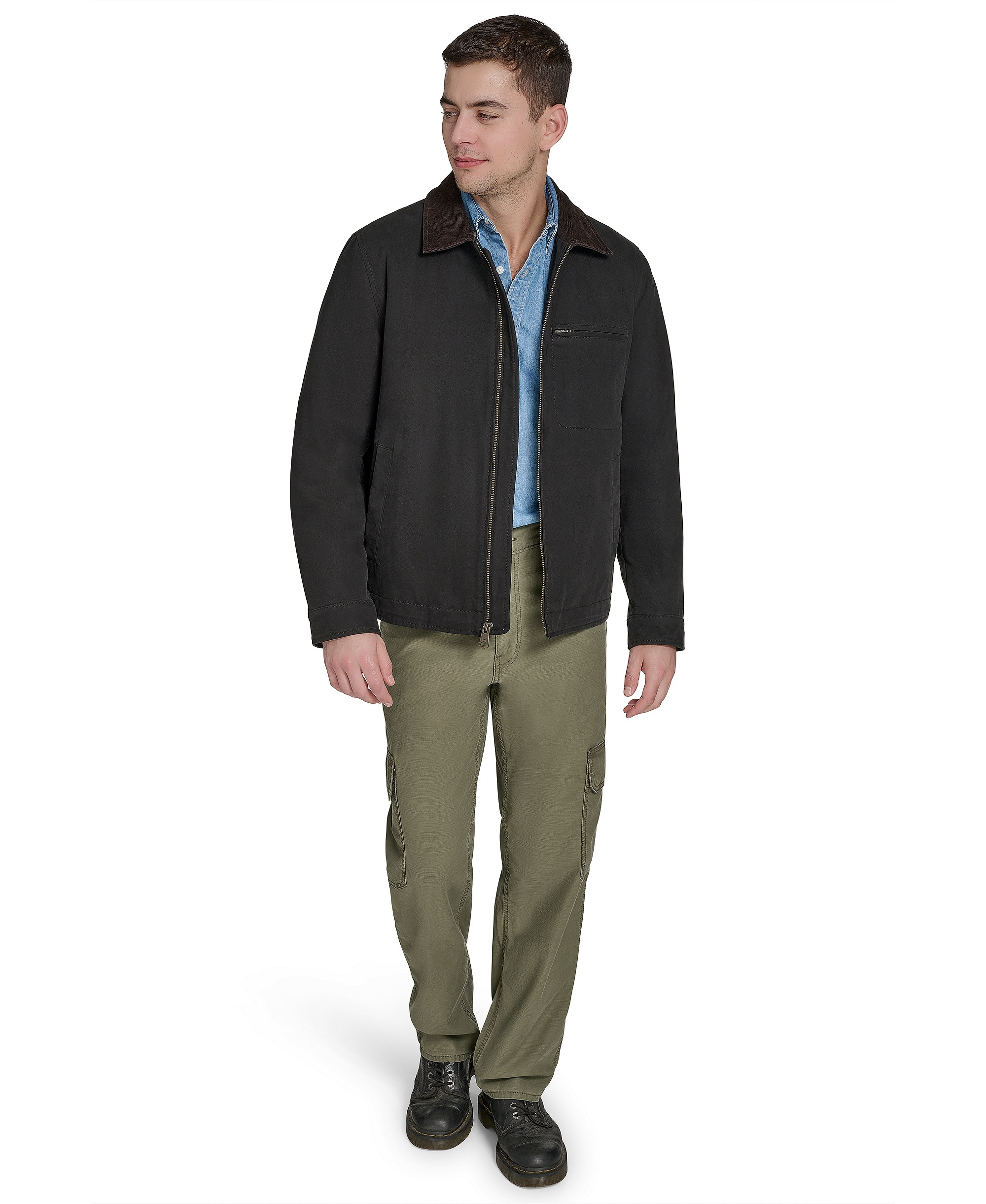 Levi's Men's Cotton Canvas Zip-Front Depot Jacket - Black