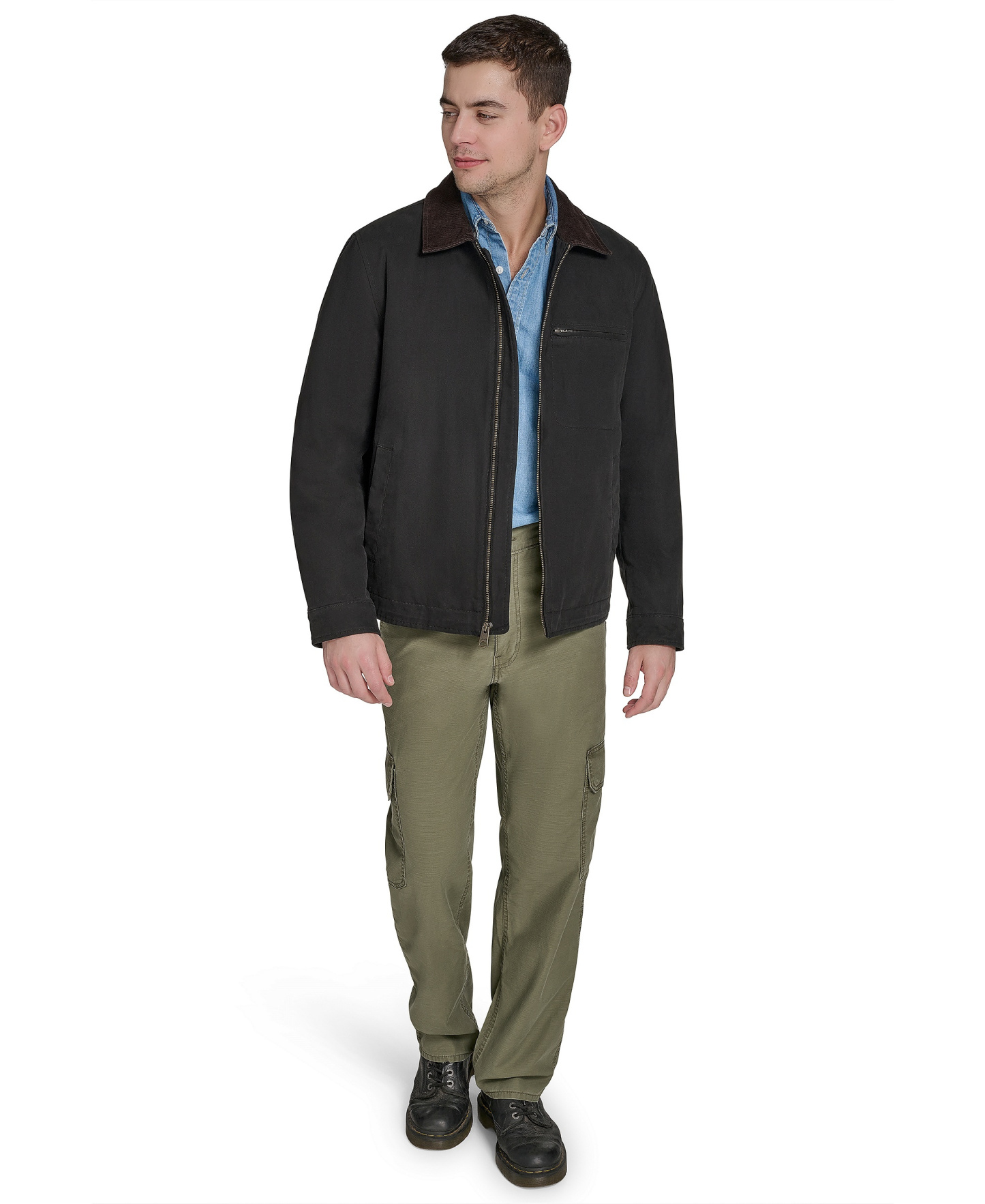 Levi's Men's Cotton Canvas Zip-Front Depot Jacket - Black