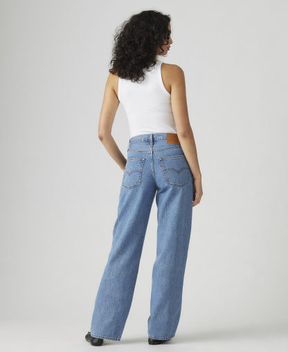Levi's Premium Women's Mid-Rise Baggy Dad Jeans - Own It Stone