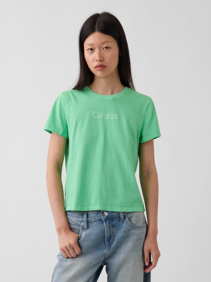 100% Cotton Authentic Shrunken T-Shirt - Grass green