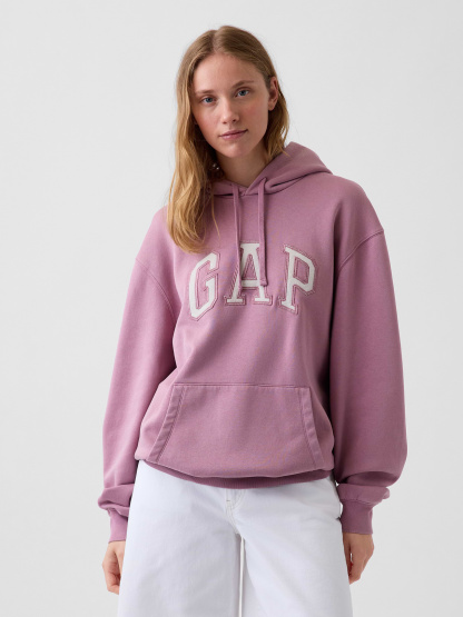 Adult VintageSoft Arch Logo Hoodie - Wispy pink mauve