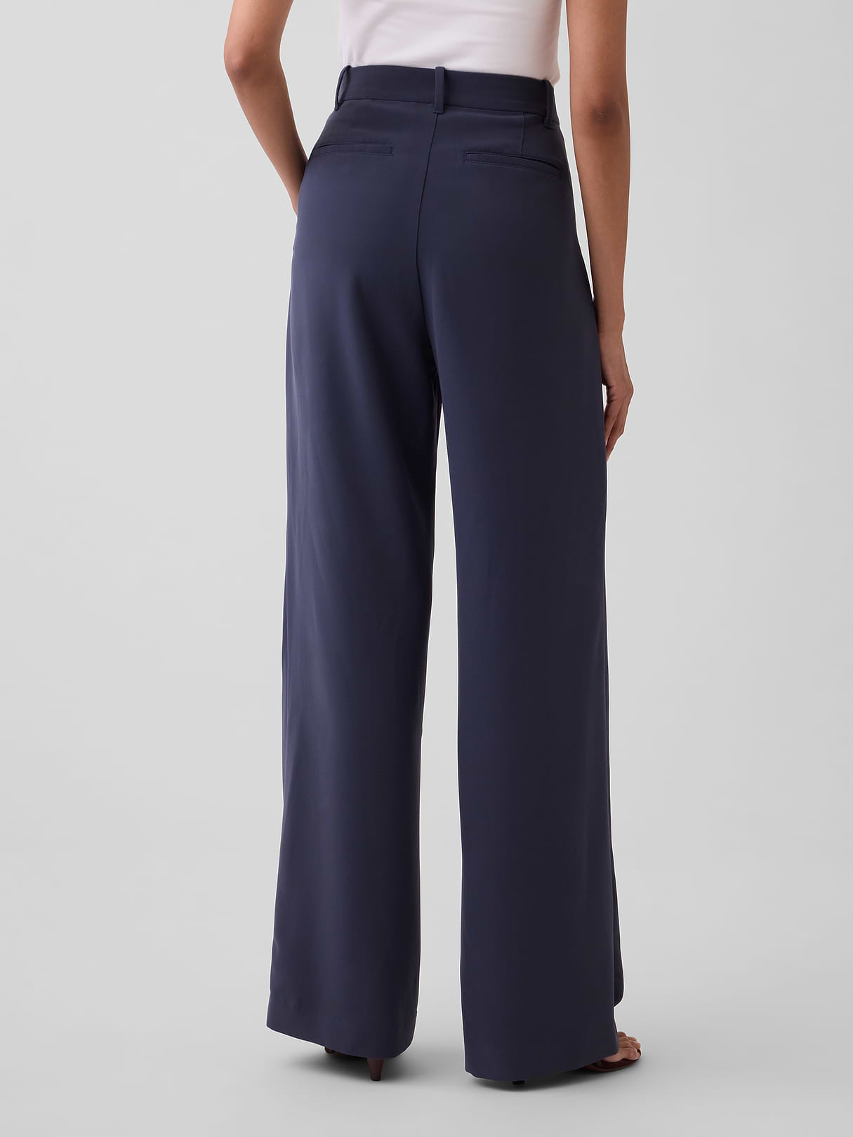 365 High Rise Pleated Trousers - Blue slate