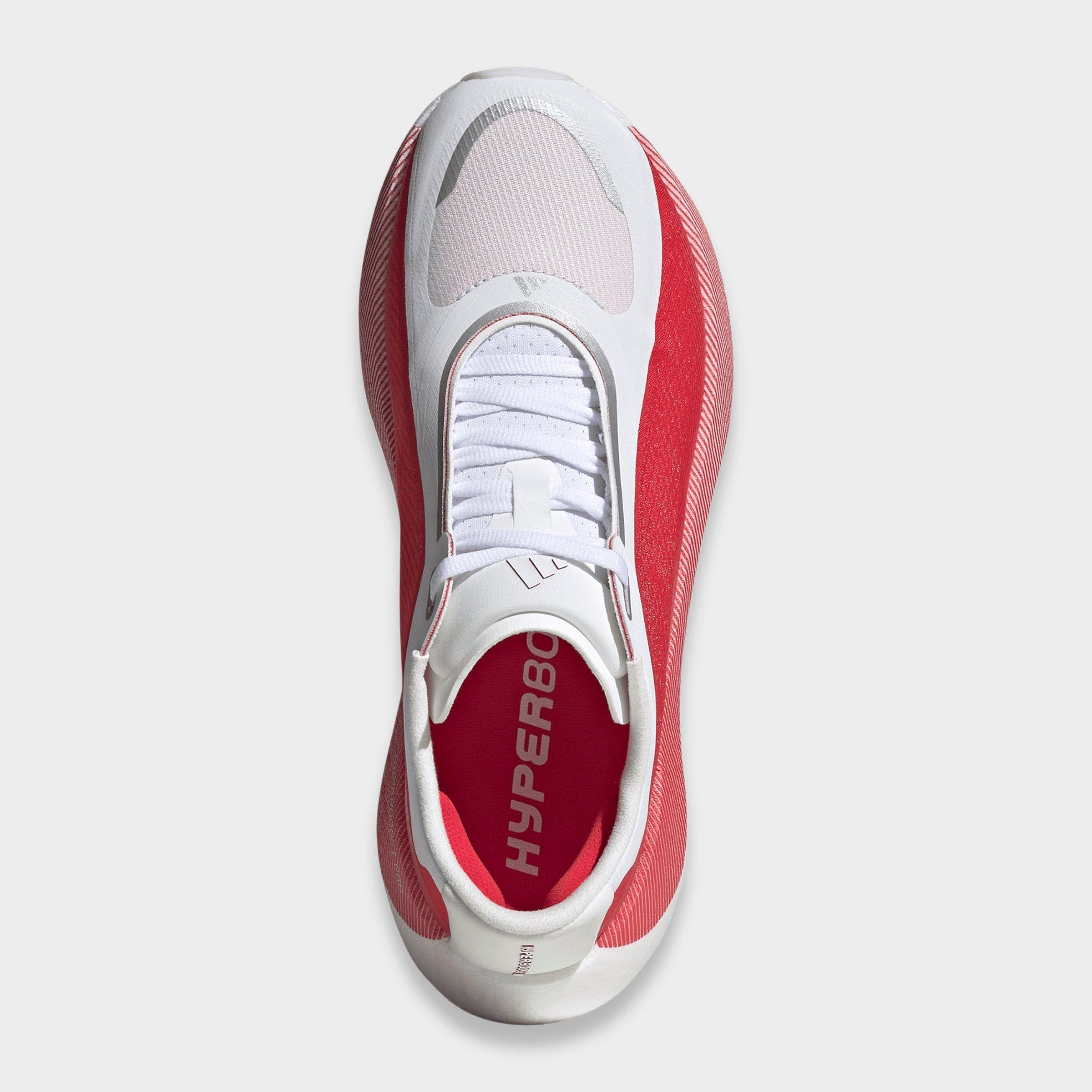 Women's adidas Hyperboost Edge Running Shoes - Part 1 - Cloud White/Pure Ruby/Zero Metallic - Top view