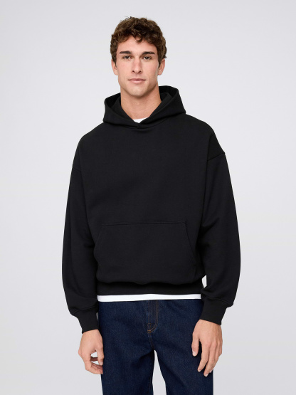 Adult Heavyweight Oversized Hoodie - True black