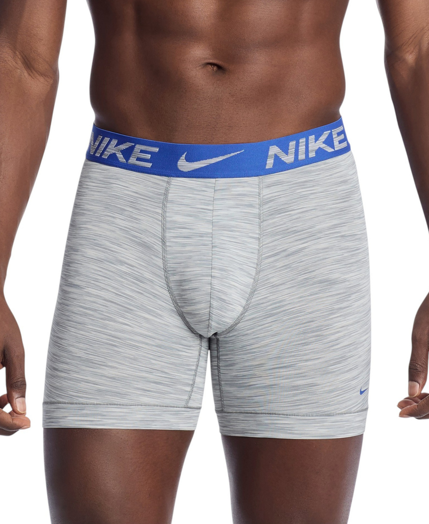 Nike Men's DRI-FIT Essential Micro Boxer Briefs, 3-Pack - Pure Platinum Space Dye/Baltic Blue/Midnight Navy