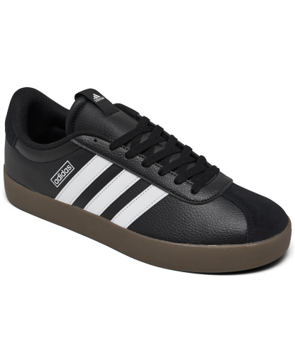 adidas Men's VL Court 3.0 Casual Sneakers from Finish Line - Black, White, Gum
