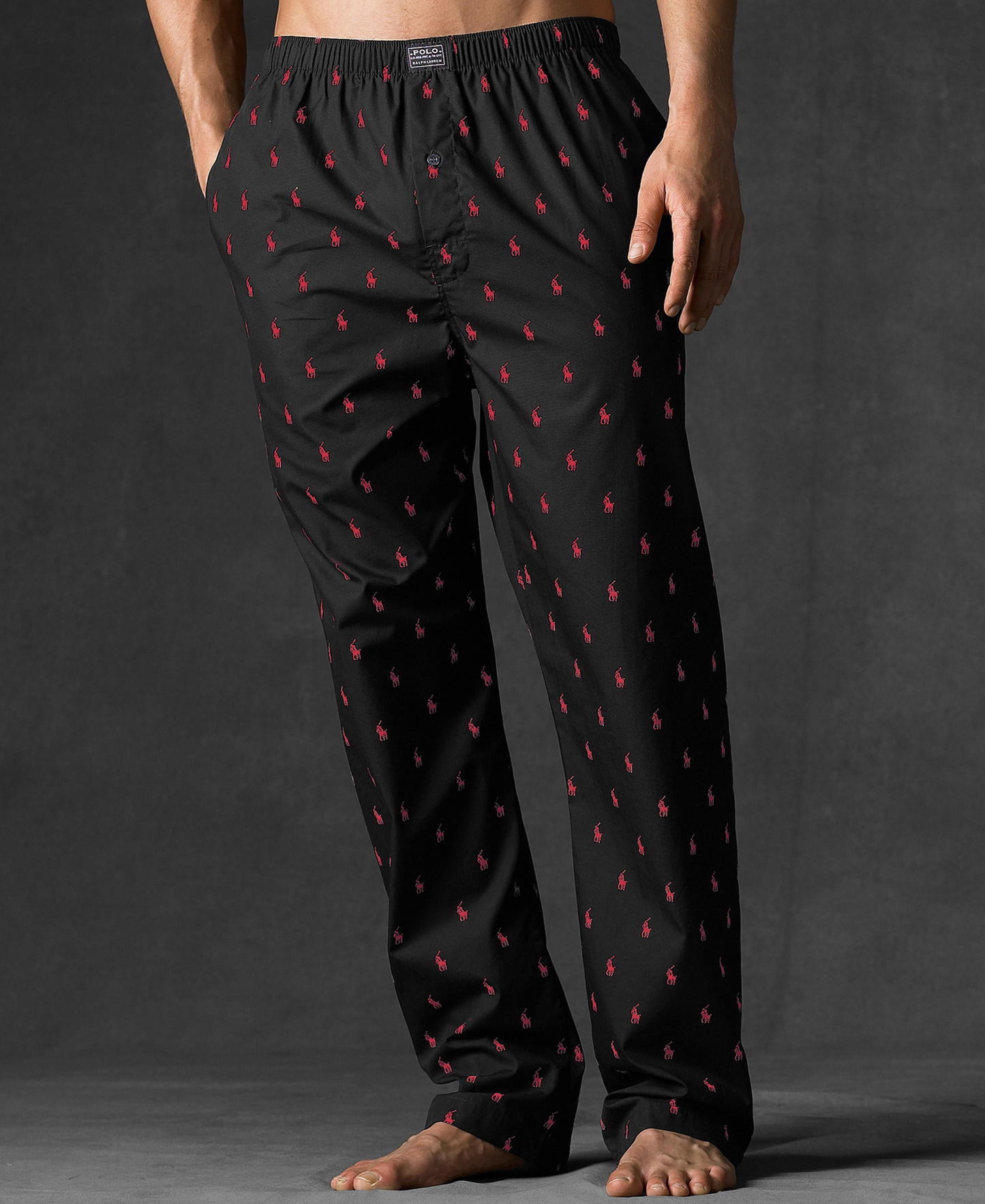 Polo Ralph Lauren Men's Polo Player Pajama Pants - Black/Red