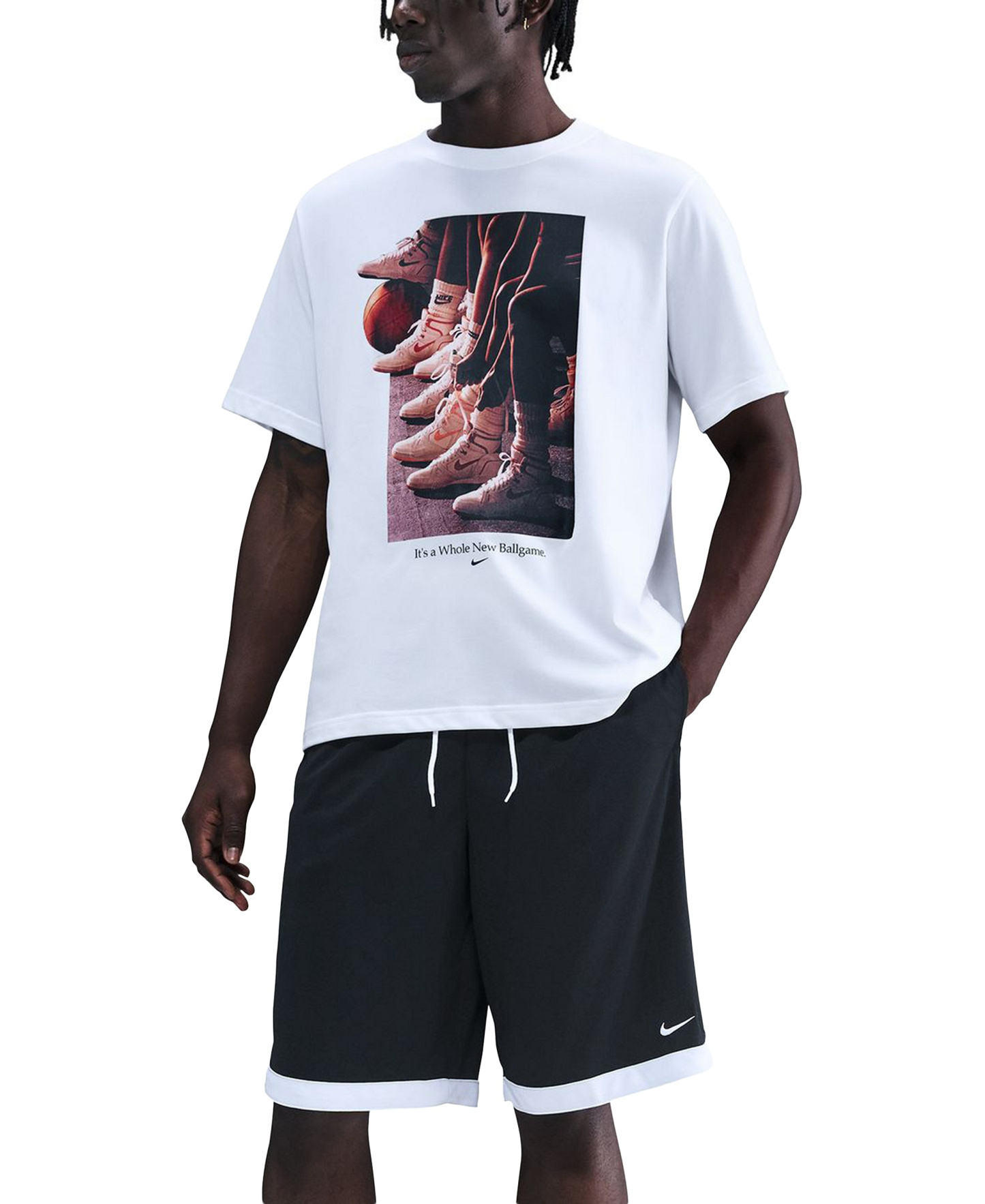 Nike Men's DNA Academy Dri-FIT Basketball Shorts, 11" Inseam - Black/White