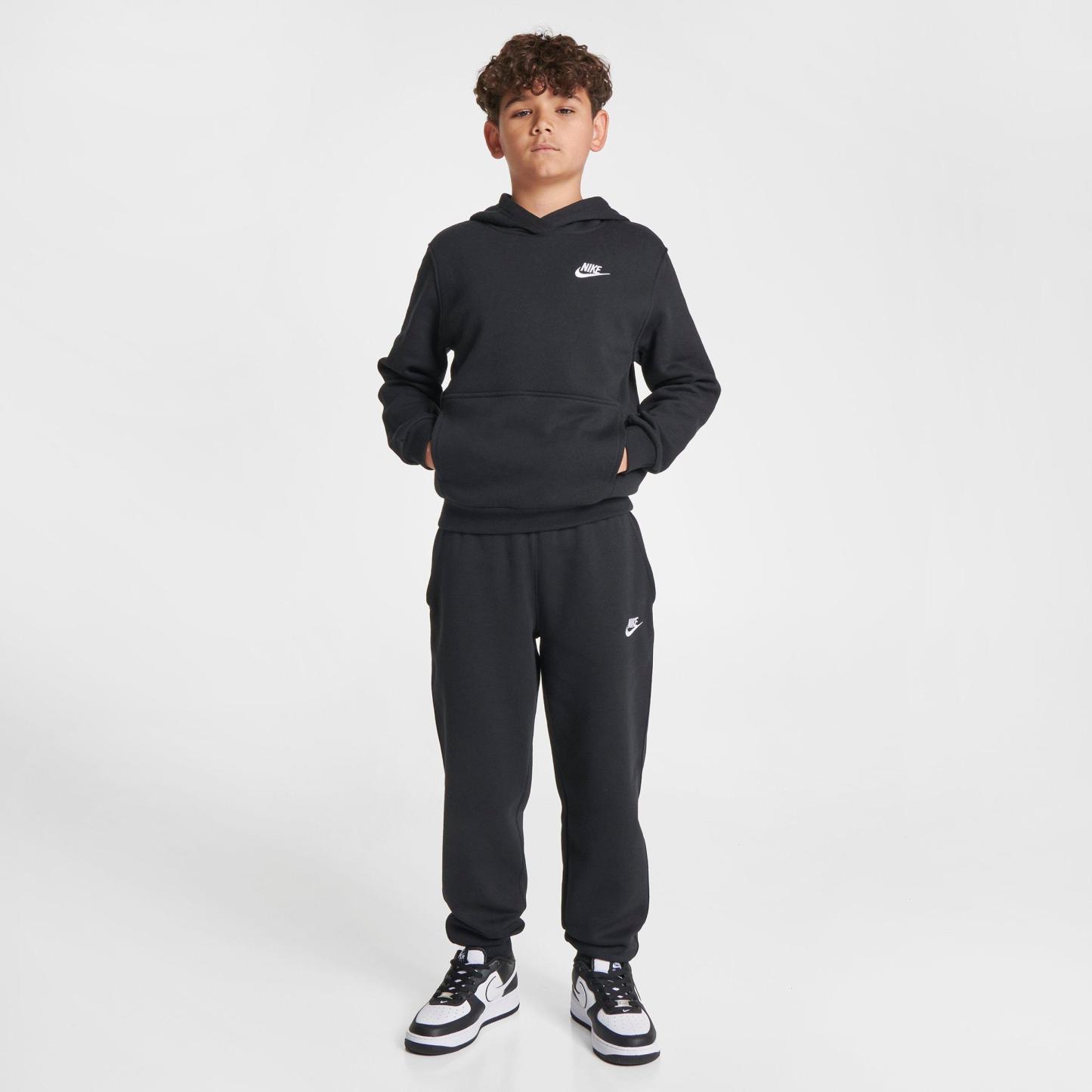 Big Kids' Nithtke Sportswear Club Fleece Pullover Hoodie - Black/White