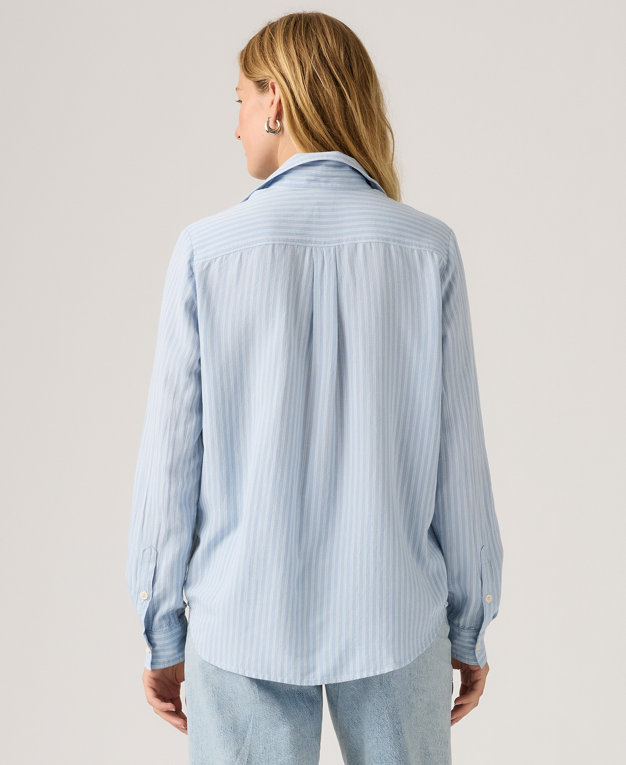 Levi's Women's Darlene Collared Button-Front Shirt - Cannita Stripe Kentucky Blue