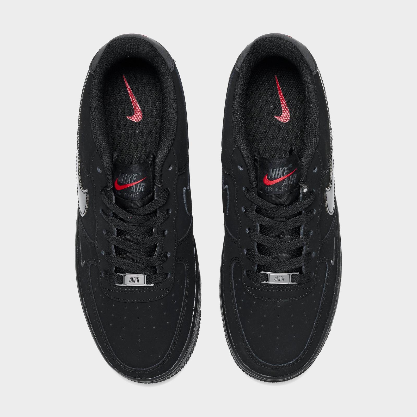 Big Kids' Nike Air Force 1 Low Casual Shoes - Black/Dark Smoke