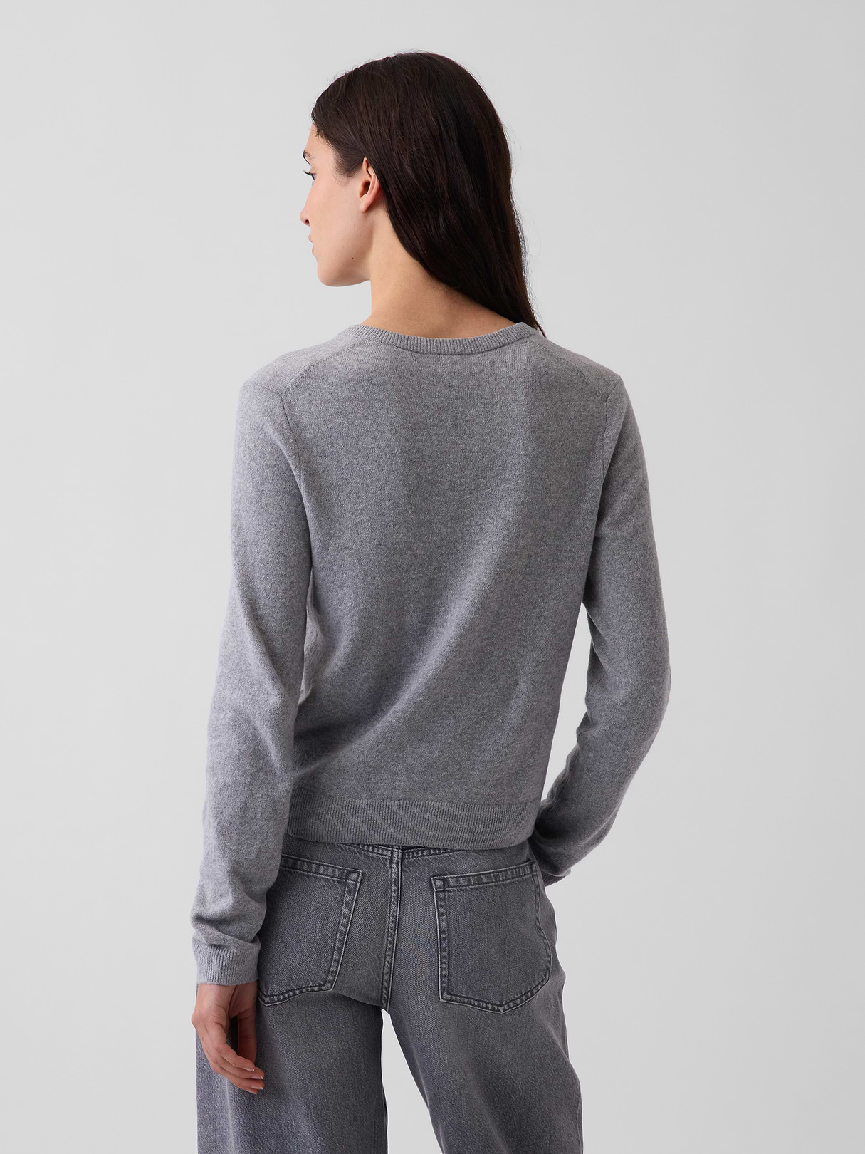 CashSoft Crop Cardigan - Heather grey