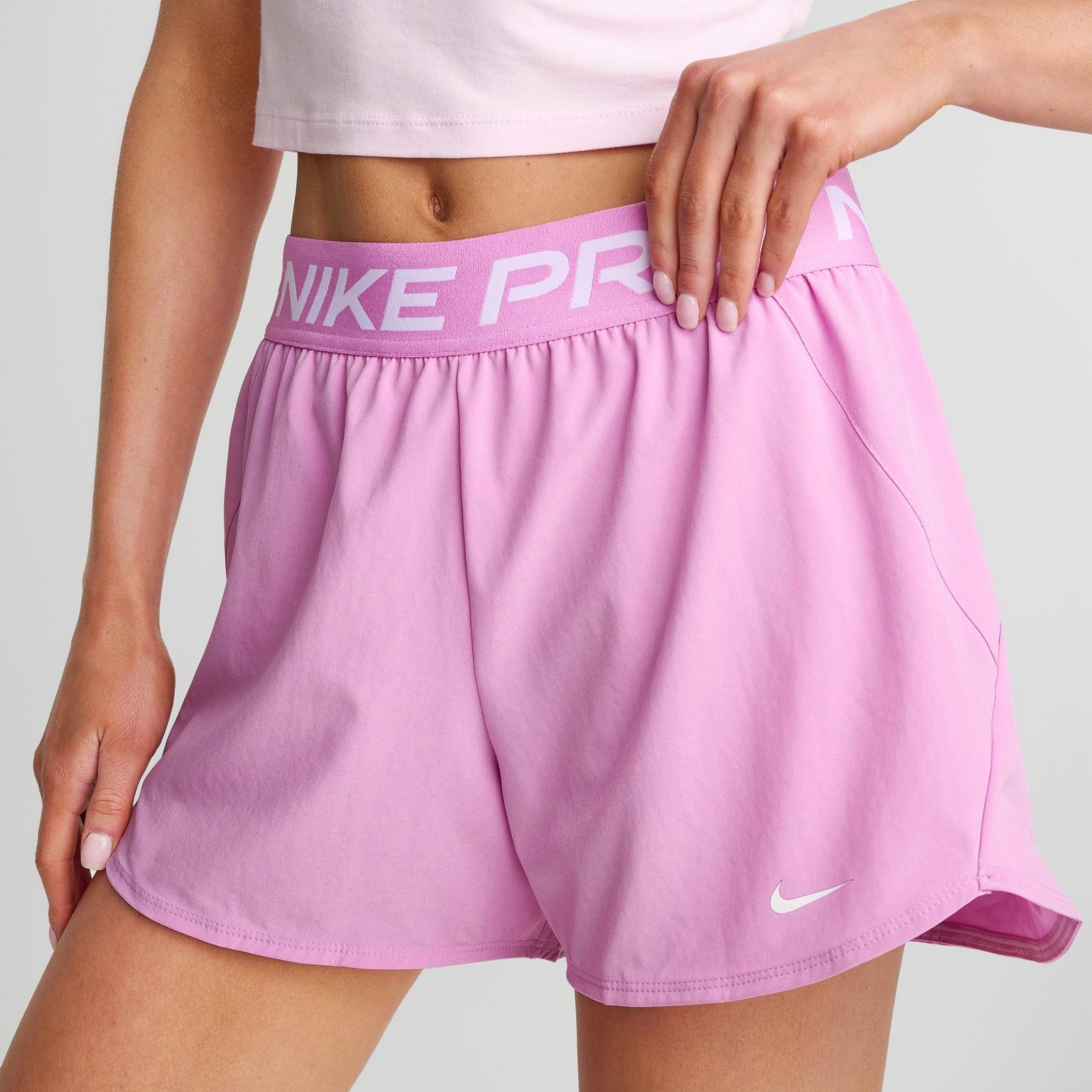 Women's Nike Pro 2-in-1 Shorts - Light Magenta/White