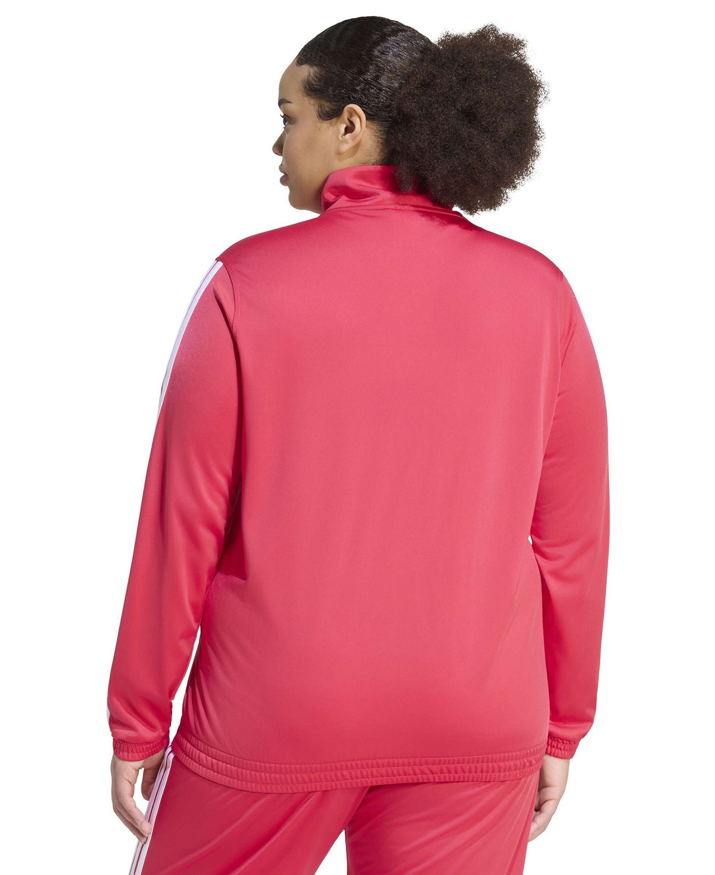 adidas Plus Size Essentials Tricot Three Stripes Track Jacket - Power Pink